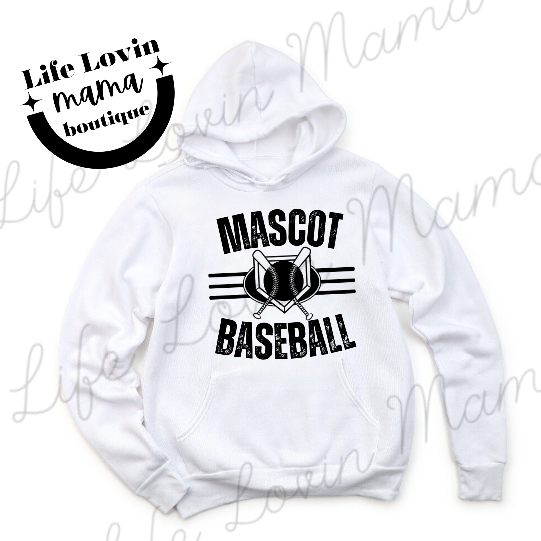 Custom Mascot Baseball/Softball Hoodies