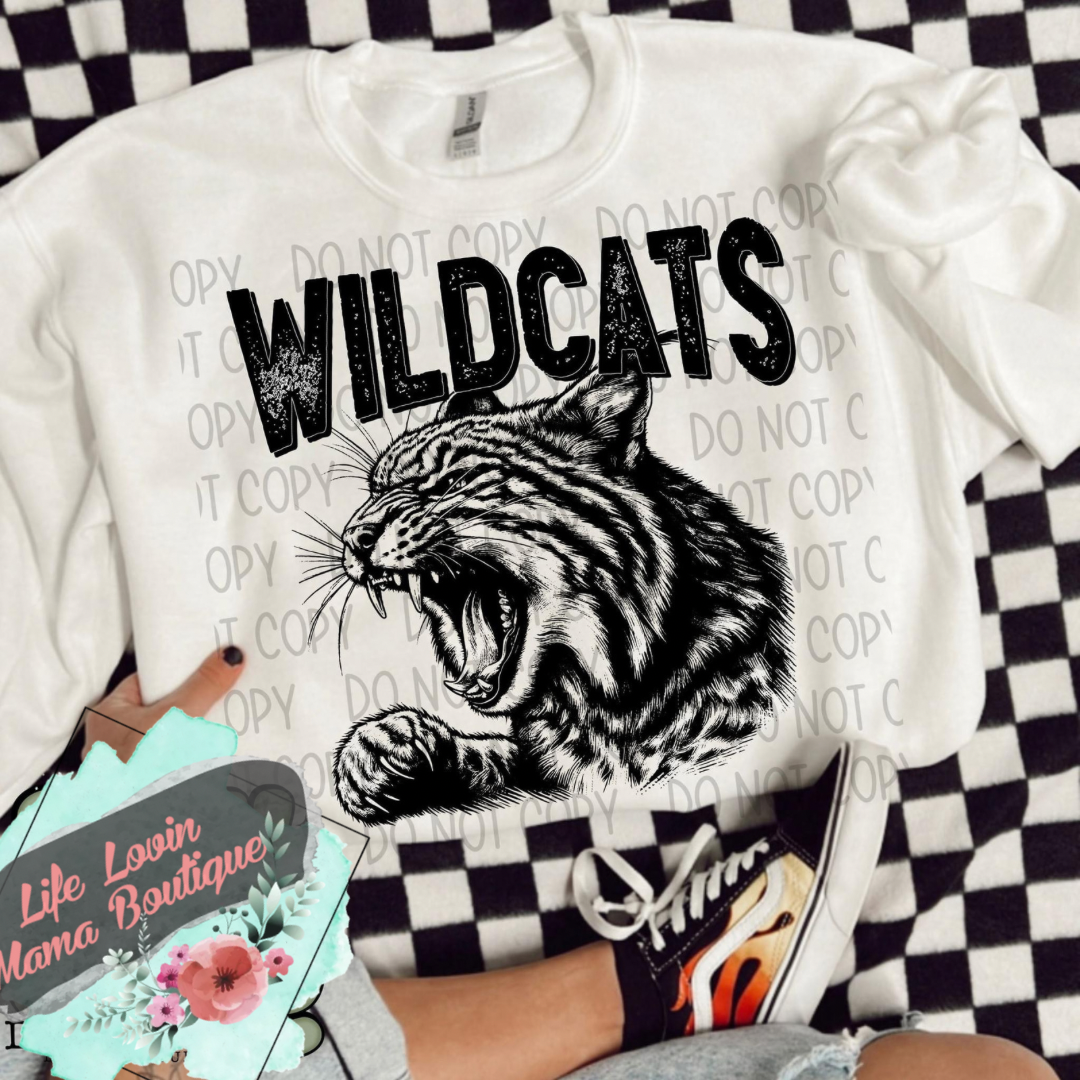 Wildcats Black Mascot design