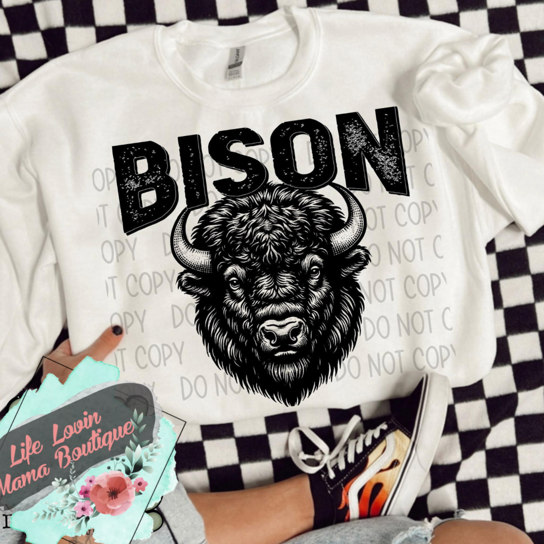 Youth Bison Black Mascot design