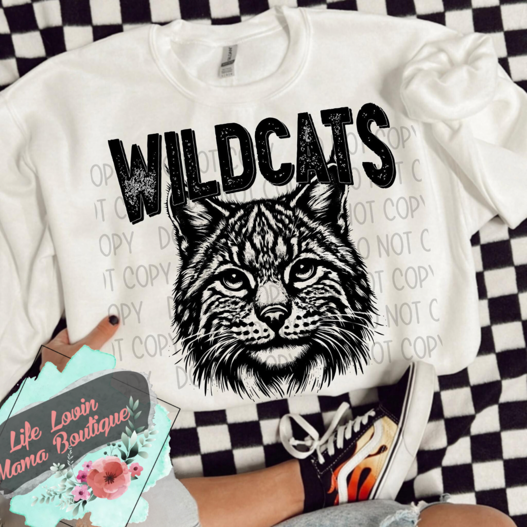 Wildcats Black Mascot design