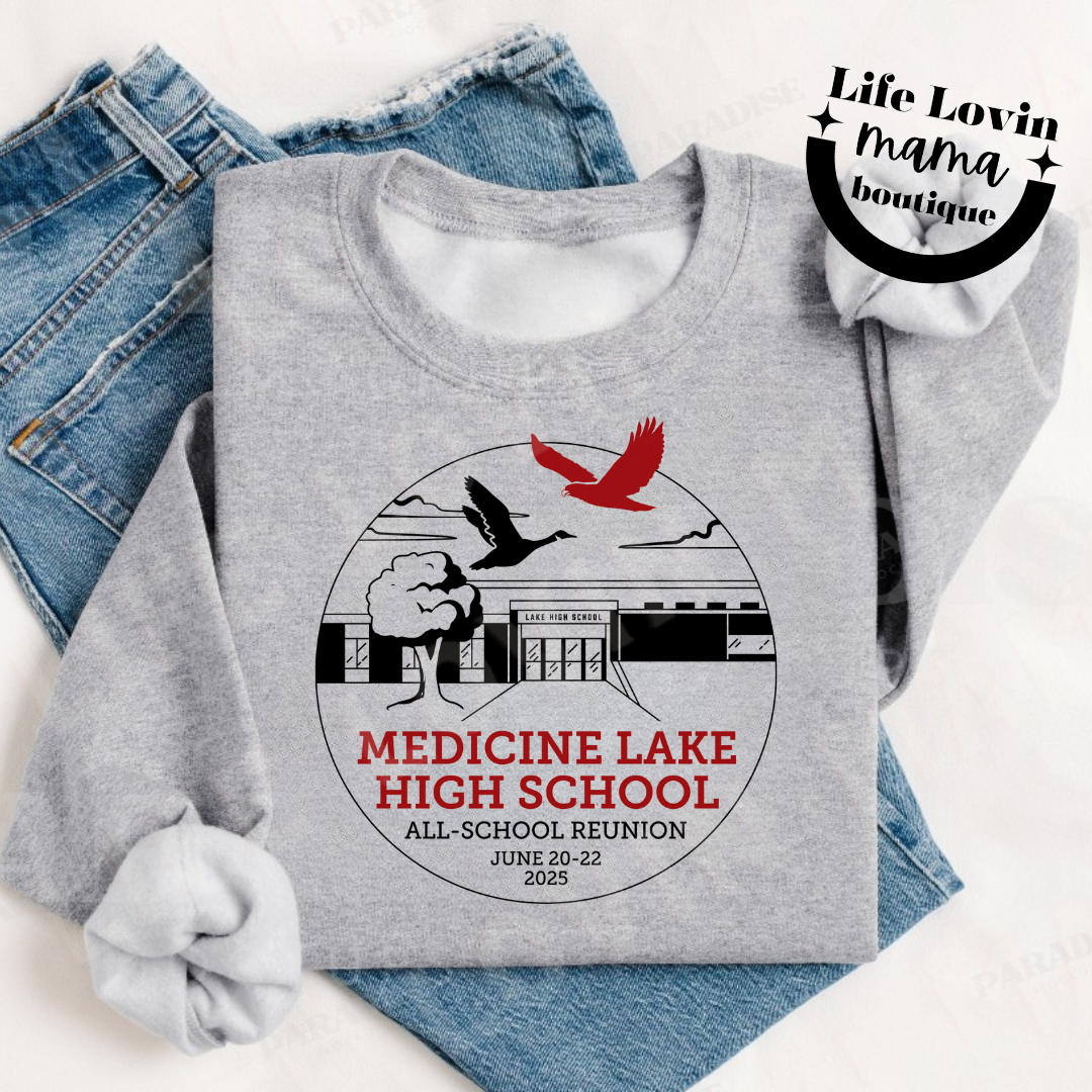 Med Lake All school Reunion ADULT Crewneck Sweatshirt