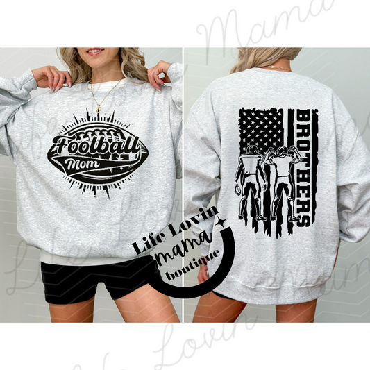 Custom Brothers Football Mom Hoodies/Sweatshirts flag