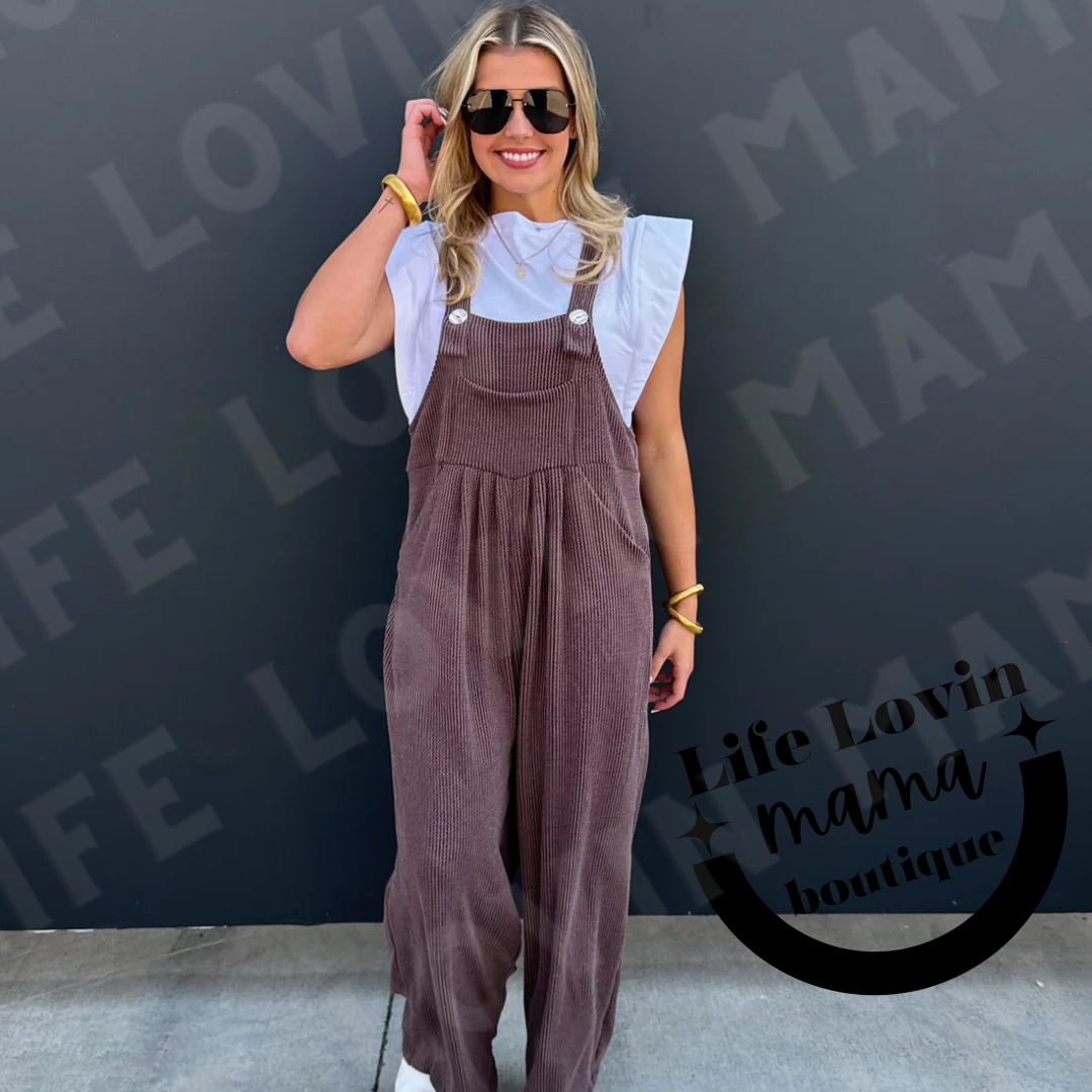 Cheetah and Solid Karli Boho Overalls