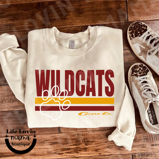 ADULT Retro CIRCLE WILDCATS design