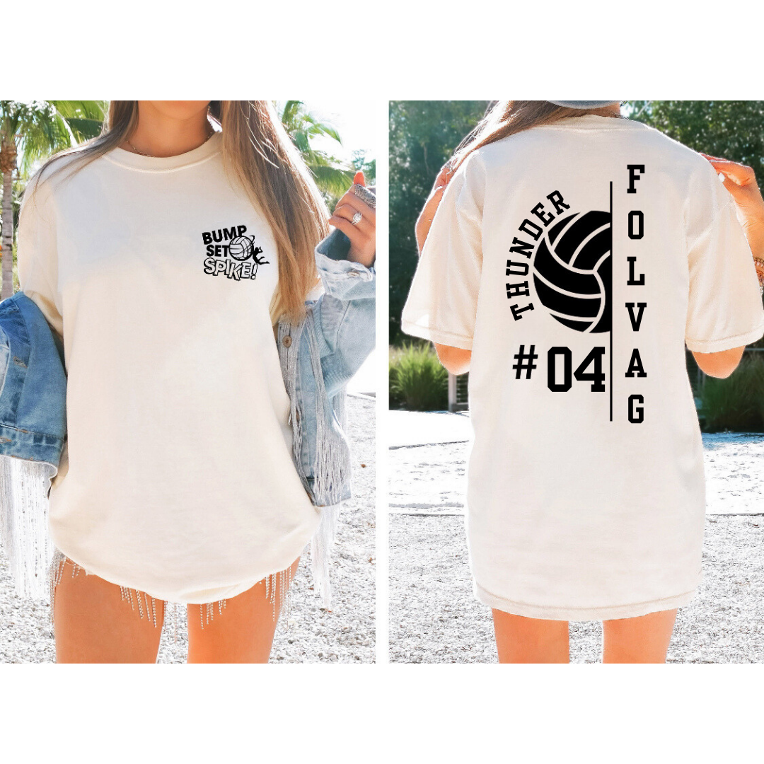 Custom Front and Back Volleyball Tees/Long Sleeve Tees/Sweatshirts