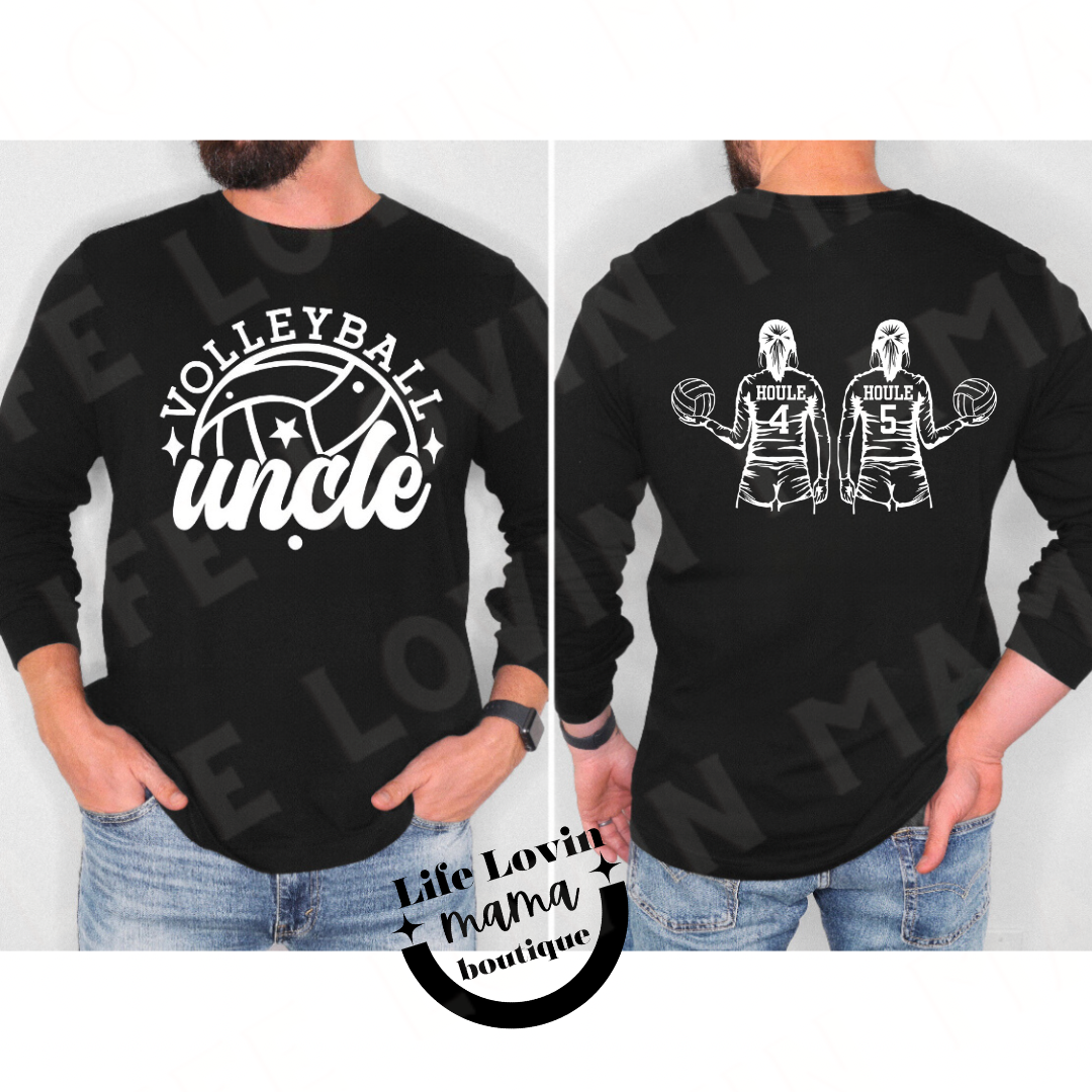 ADULT Custom Volleyball Family for two Tees/Long Sleeve Tees/Sweatshirts