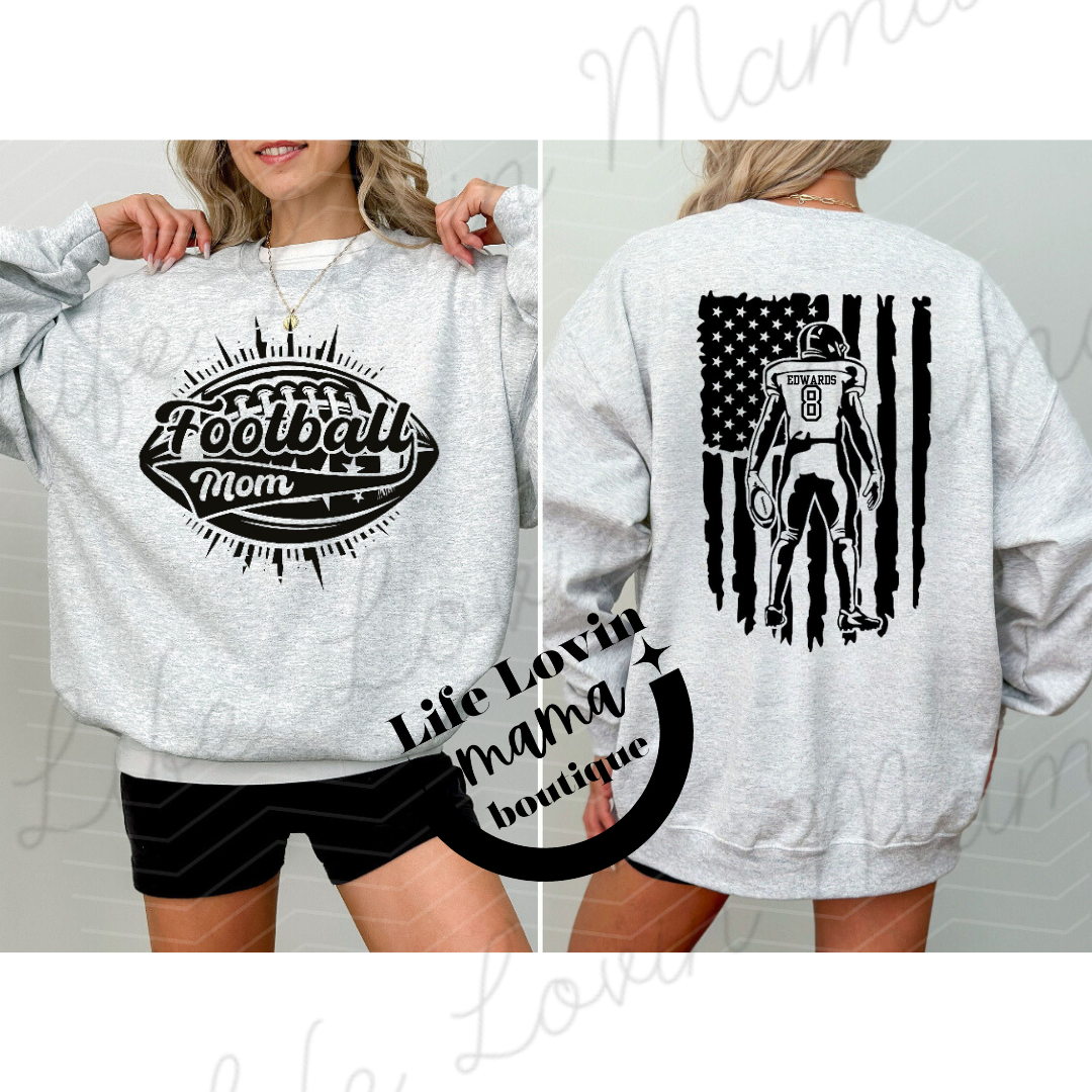 Custom Football Mom Hoodies/Sweatshirts flag