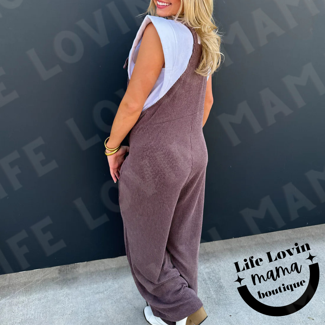 Cheetah and Solid Karli Boho Overalls