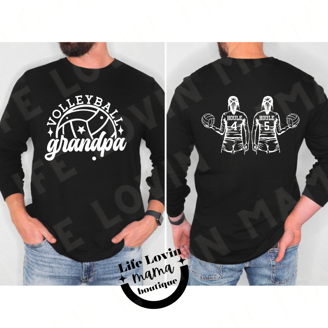 ADULT Custom Volleyball Family for two Tees/Long Sleeve Tees/Sweatshirts