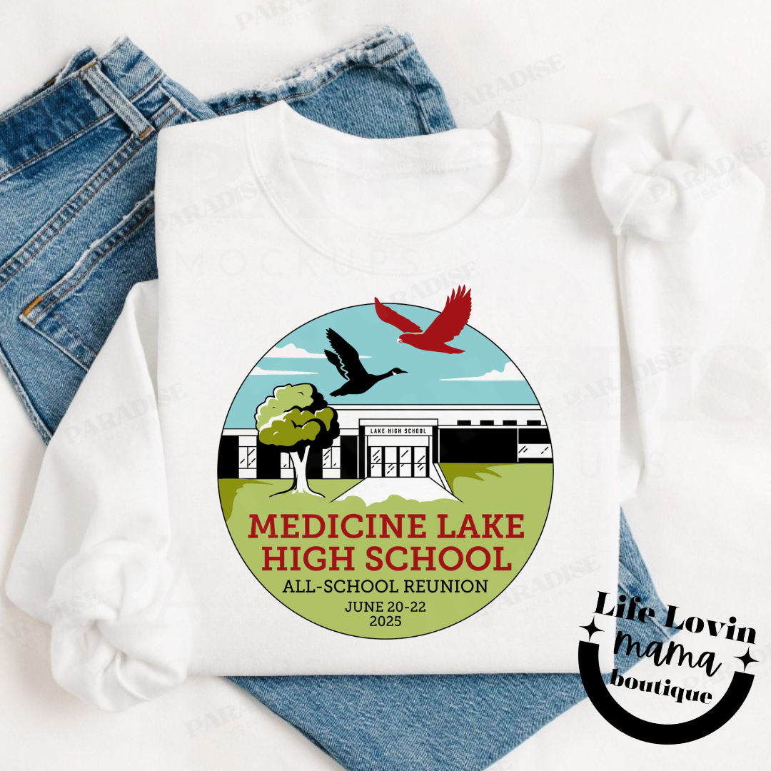 Med Lake All school Reunion ADULT Crewneck Sweatshirt