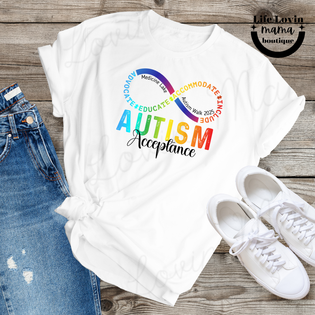 Autism Acceptance Medicine Lake Walk Tshirt