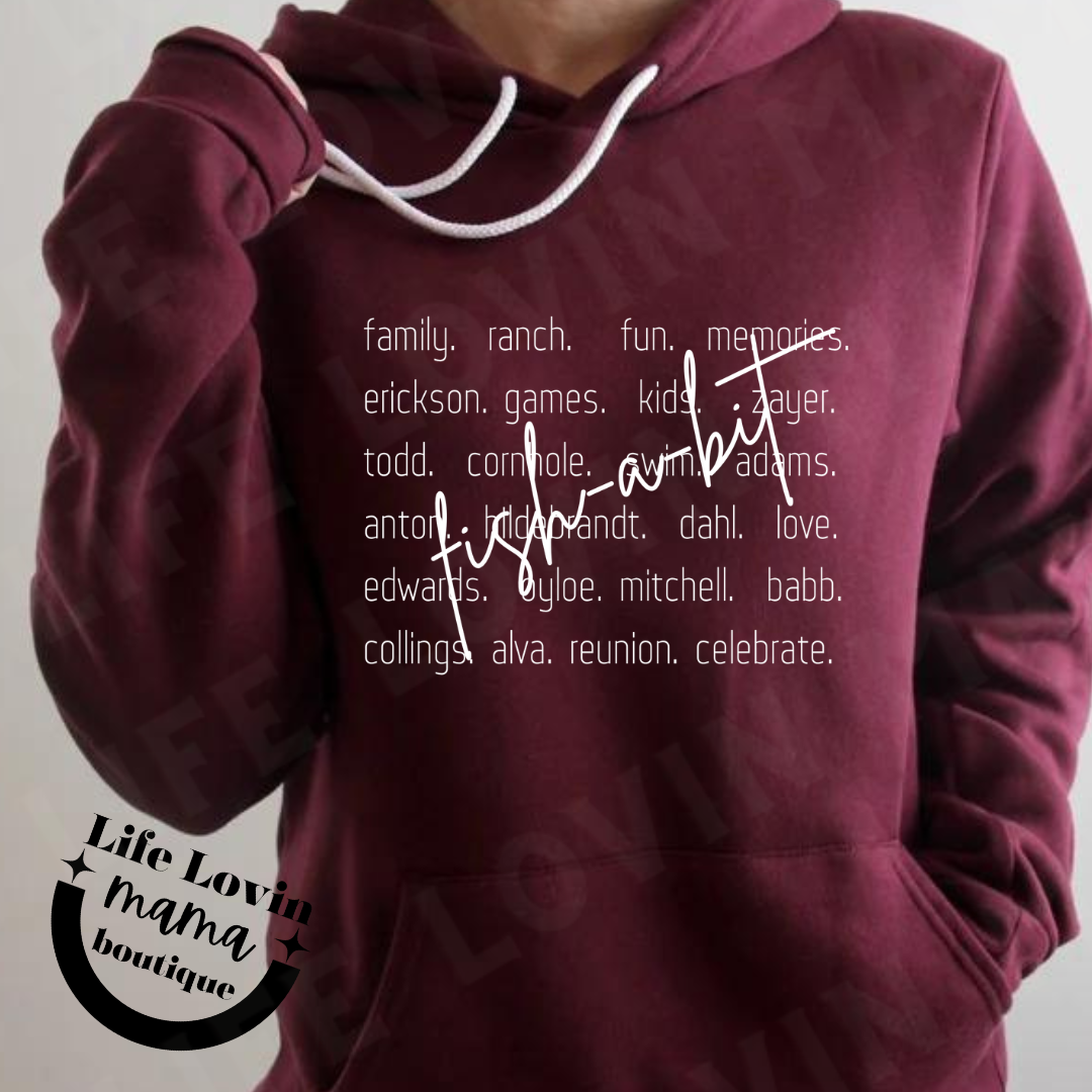 2025 Erickson Family Fish-A-Bit extra sweatshirts/Hoodies/Long Sleeve Tees