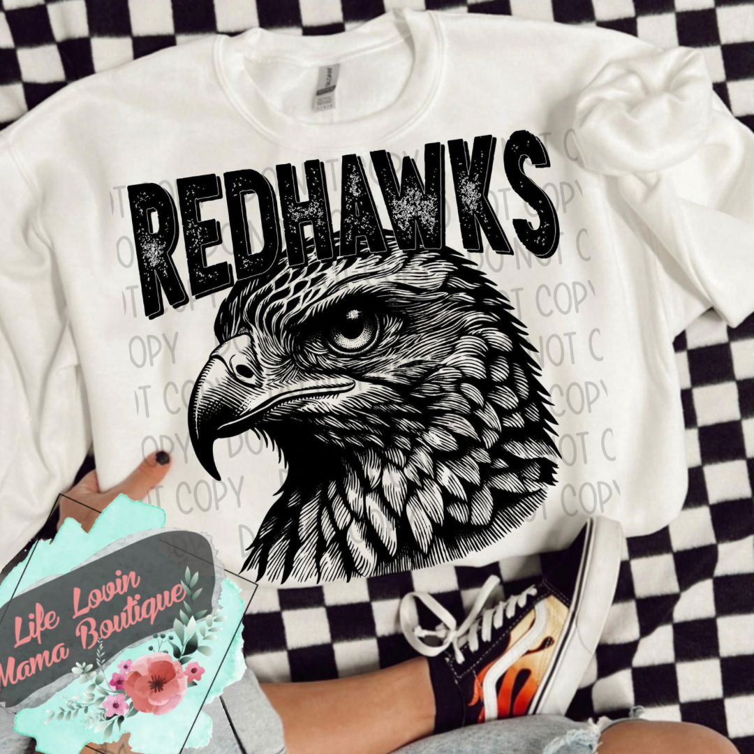 Redhawks Black Mascot design