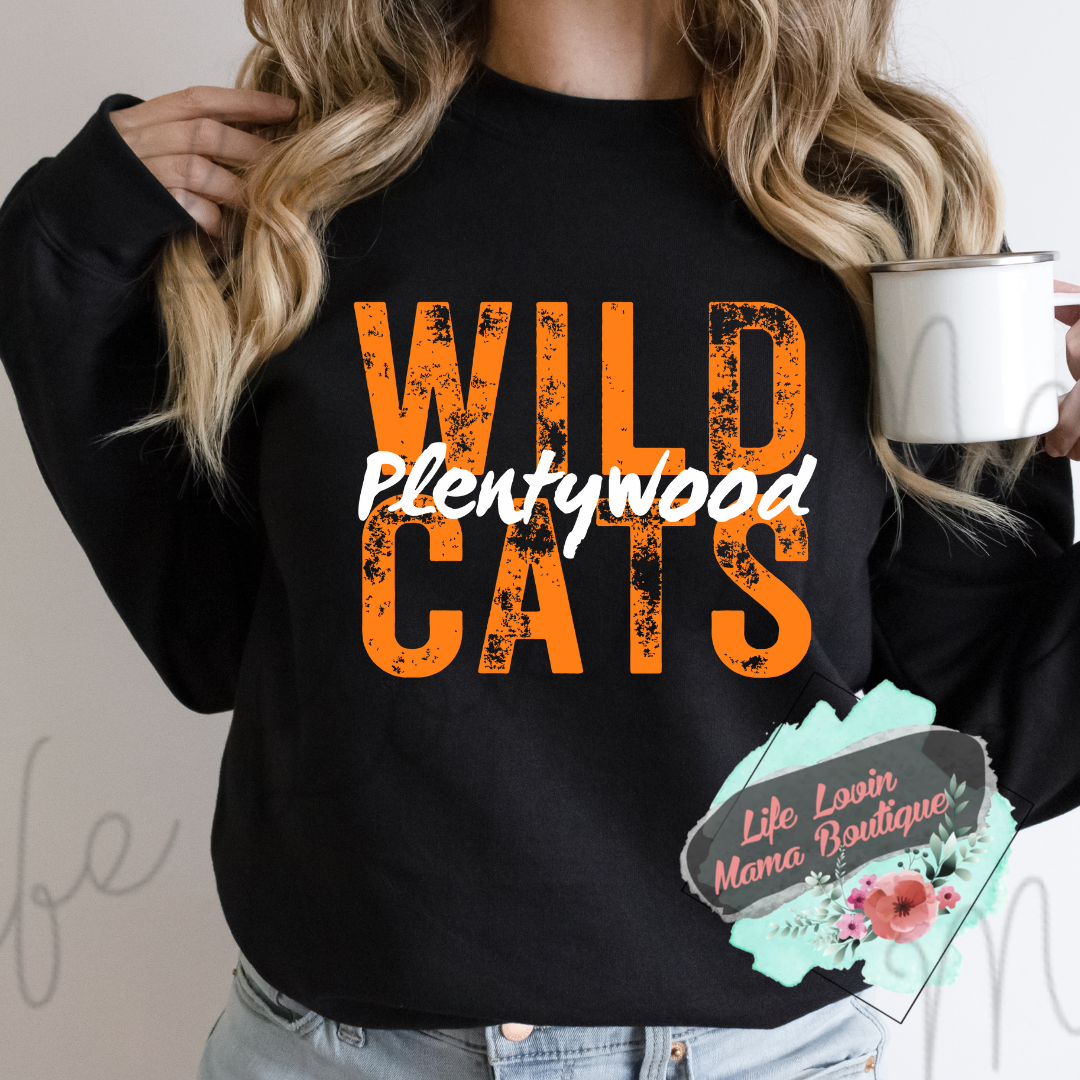 Distressed Plentywood Wildcats